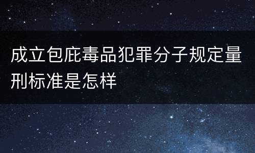 成立包庇毒品犯罪分子规定量刑标准是怎样