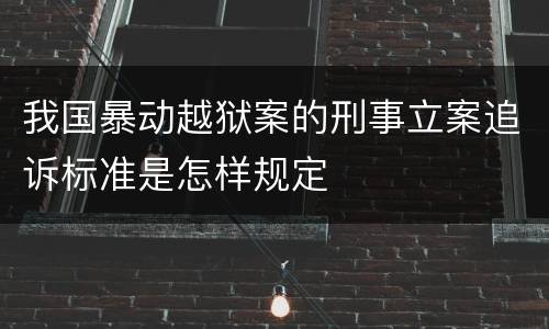 我国暴动越狱案的刑事立案追诉标准是怎样规定