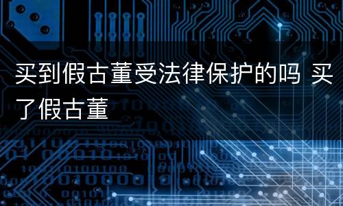 买到假古董受法律保护的吗 买了假古董