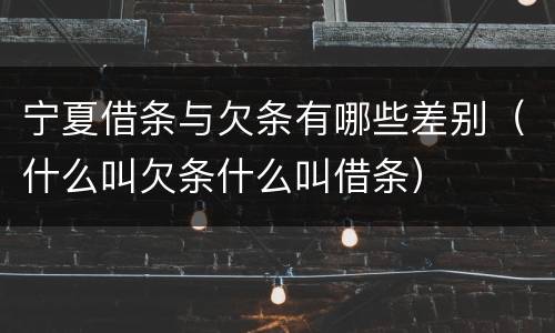 宁夏借条与欠条有哪些差别（什么叫欠条什么叫借条）