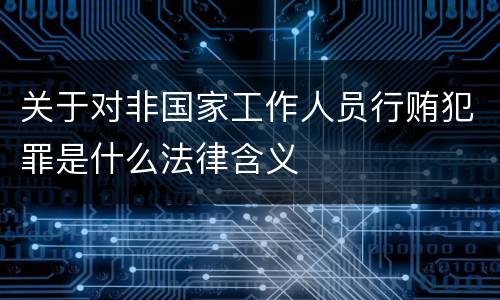 关于对非国家工作人员行贿犯罪是什么法律含义