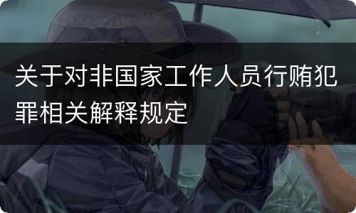 关于对非国家工作人员行贿犯罪相关解释规定
