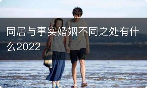 同居与事实婚姻不同之处有什么2022