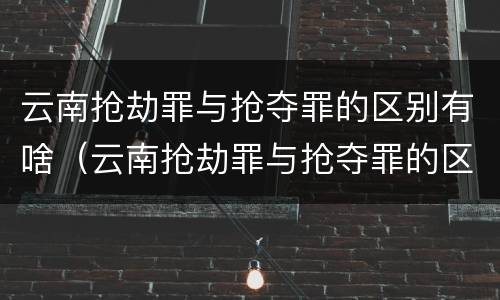 云南抢劫罪与抢夺罪的区别有啥（云南抢劫罪与抢夺罪的区别有啥不同）