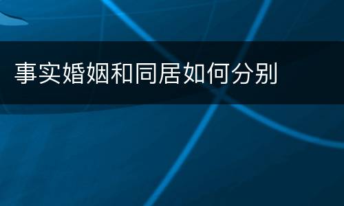 事实婚姻和同居如何分别