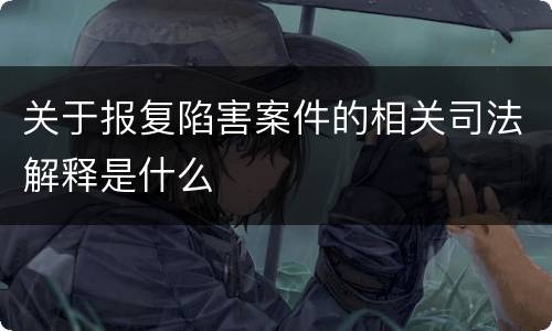 关于报复陷害案件的相关司法解释是什么