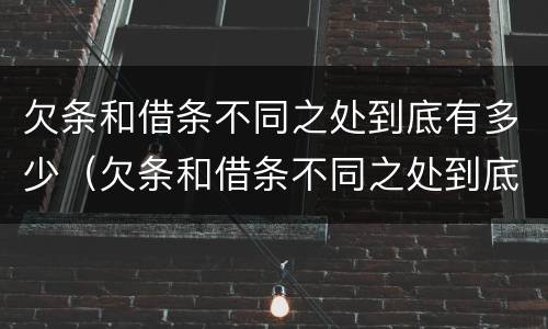 欠条和借条不同之处到底有多少（欠条和借条不同之处到底有多少种）
