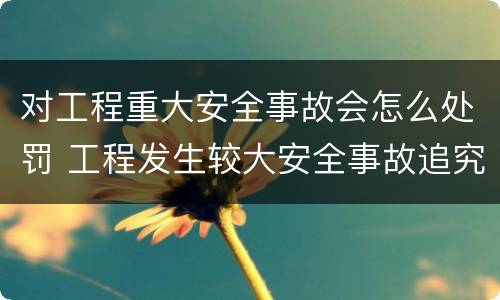 对工程重大安全事故会怎么处罚 工程发生较大安全事故追究哪些人员责任