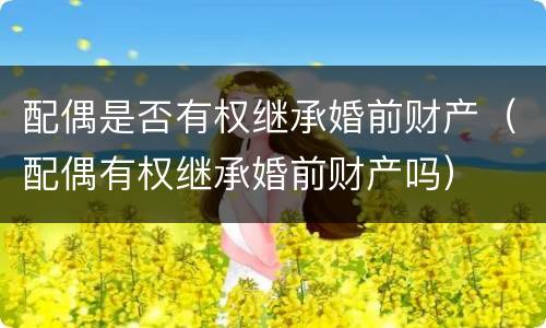 配偶是否有权继承婚前财产（配偶有权继承婚前财产吗）