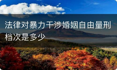 法律对暴力干涉婚姻自由量刑档次是多少