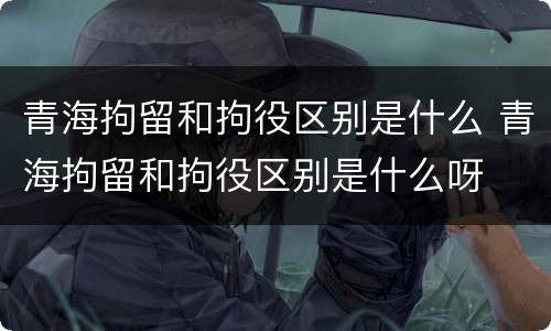 青海拘留和拘役区别是什么 青海拘留和拘役区别是什么呀