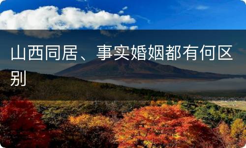山西同居、事实婚姻都有何区别