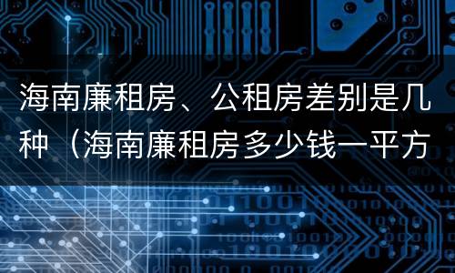 海南廉租房、公租房差别是几种（海南廉租房多少钱一平方）