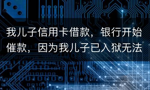 我儿子信用卡借款，银行开始催款，因为我儿子已入狱无法还款该怎么办