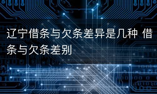 辽宁借条与欠条差异是几种 借条与欠条差别