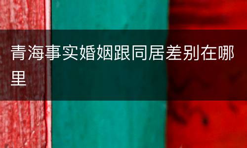 青海事实婚姻跟同居差别在哪里