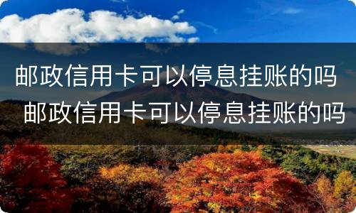 邮政信用卡可以停息挂账的吗 邮政信用卡可以停息挂账的吗是真的吗