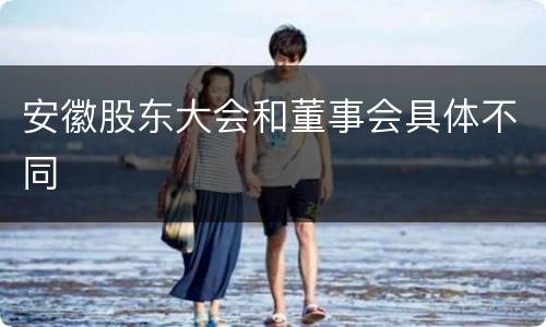 安徽股东大会和董事会具体不同