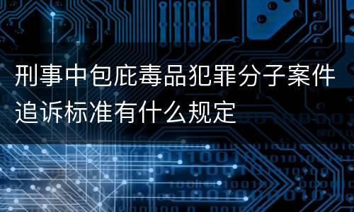 刑事中包庇毒品犯罪分子案件追诉标准有什么规定