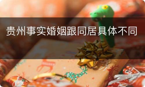 贵州事实婚姻跟同居具体不同