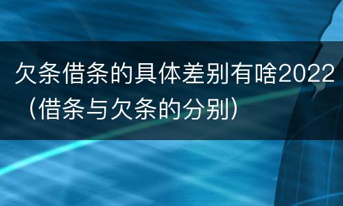 欠条借条的具体差别有啥2022（借条与欠条的分别）