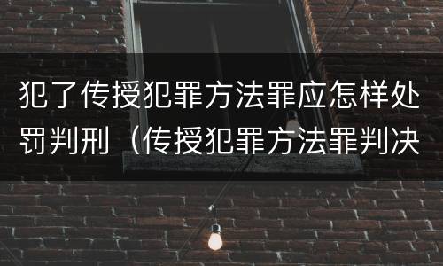 犯了传授犯罪方法罪应怎样处罚判刑（传授犯罪方法罪判决）