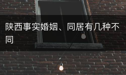 陕西事实婚姻、同居有几种不同
