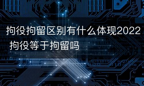 拘役拘留区别有什么体现2022 拘役等于拘留吗