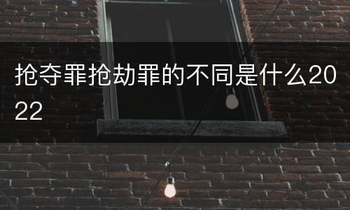 抢夺罪抢劫罪的不同是什么2022