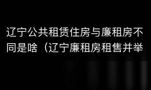辽宁公共租赁住房与廉租房不同是啥（辽宁廉租房租售并举）