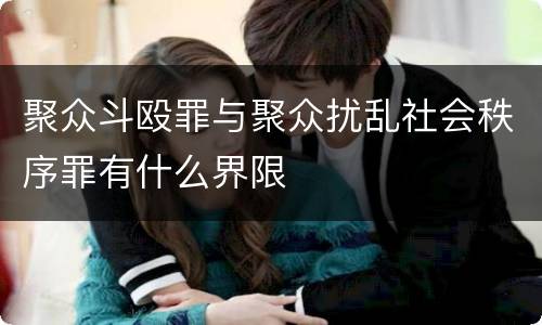 聚众斗殴罪与聚众扰乱社会秩序罪有什么界限