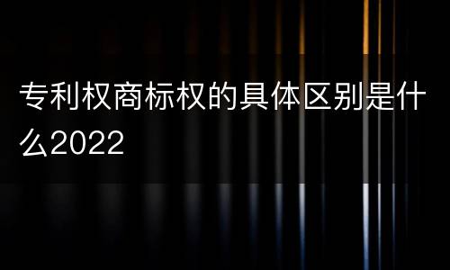 专利权商标权的具体区别是什么2022