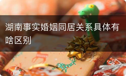湖南事实婚姻同居关系具体有啥区别