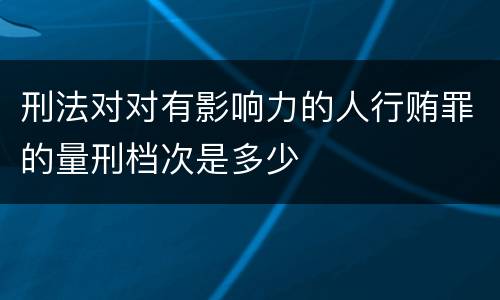 刑法对对有影响力的人行贿罪的量刑档次是多少