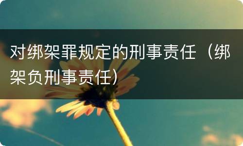 对绑架罪规定的刑事责任（绑架负刑事责任）