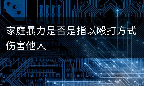 家庭暴力是否是指以殴打方式伤害他人