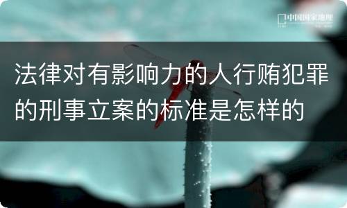 法律对有影响力的人行贿犯罪的刑事立案的标准是怎样的