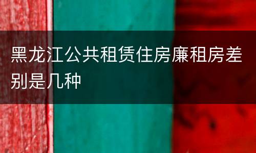黑龙江公共租赁住房廉租房差别是几种