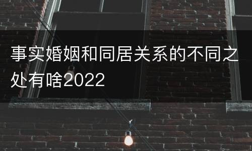 事实婚姻和同居关系的不同之处有啥2022