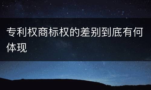 专利权商标权的差别到底有何体现