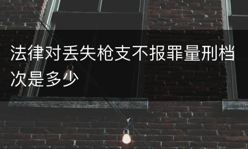 法律对丢失枪支不报罪量刑档次是多少