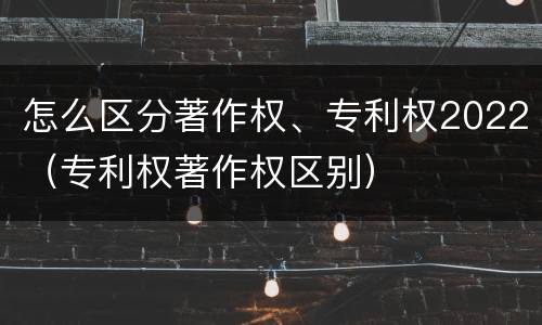 怎么区分著作权、专利权2022（专利权著作权区别）