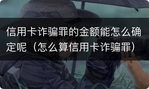 信用卡诈骗罪的金额能怎么确定呢（怎么算信用卡诈骗罪）