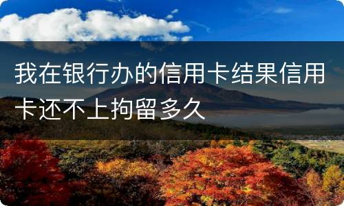 我在银行办的信用卡结果信用卡还不上拘留多久