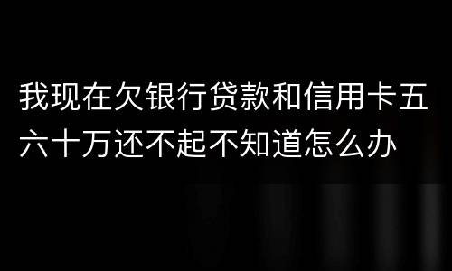 我现在欠银行贷款和信用卡五六十万还不起不知道怎么办