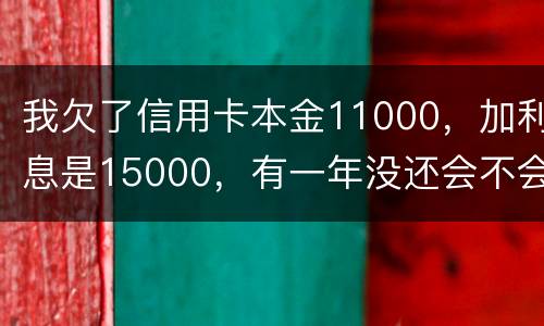 我欠了信用卡本金11000，加利息是15000，有一年没还会不会被案