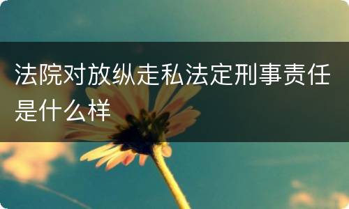 法院对放纵走私法定刑事责任是什么样