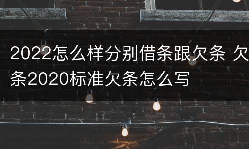 2022怎么样分别借条跟欠条 欠条2020标准欠条怎么写
