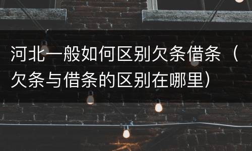 河北一般如何区别欠条借条（欠条与借条的区别在哪里）