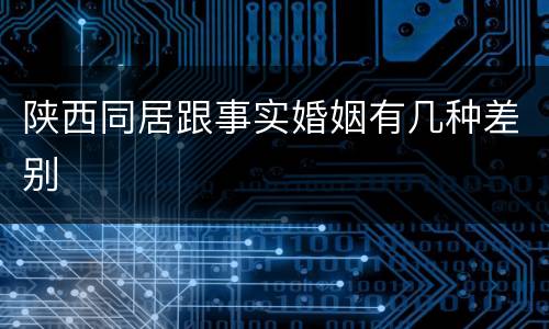 陕西同居跟事实婚姻有几种差别
